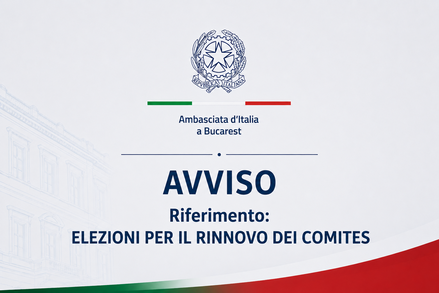Avviso rif. Elezioni Comites 2026